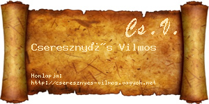 Cseresznyés Vilmos névjegykártya